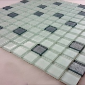 سرامیک شیشه ای طرح 1011 سفید سرمه ای ابعاد 2.5*2.5-سرامیک بهینا تایل-Ceramic Glass 1011 Behina Tile