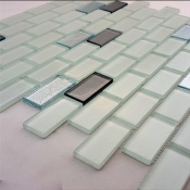 سرامیک شیشه ای طرح 1214 مشکی سفید ابعاد 5*2.5-سرامیک بهینا تایل-Ceramic Glass 1214 Behina Tile