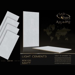 سرامیک طرح سمنت 3 طوسی روشن ابعاد-120*60-سیمین تایل-Ceramic Cement Simin Tile