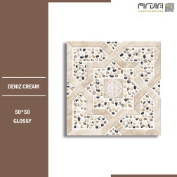 سرامیک طرح دنیز کرم روشن ابعاد-50*50-کاشی کوثر ابرکوه-Ceramic Deniz Kosar Tile