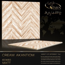 سرامیک طرح آکانتیوم کرم روشن ابعاد-60*60-سیمین تایل-Ceramic Acanthium Simin Tile