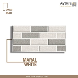 سرامیک آجرنما طرح مارال سفید ابعاد-60*30-کاشی کوثر ابرکوه-Ceramic Maral Kosar Tile