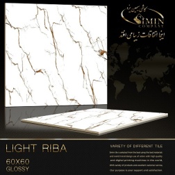 سرامیک طرح ریبا سفید مسی ابعاد-60*60-سیمین تایل-Ceramic Rriba Simin Tile