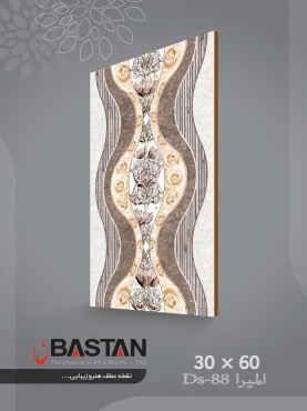 سرامیک طرح المیرا دکور طوسی تیره ابعاد 60*30-کاشی باستان میبد-Elmira Design Ceramic