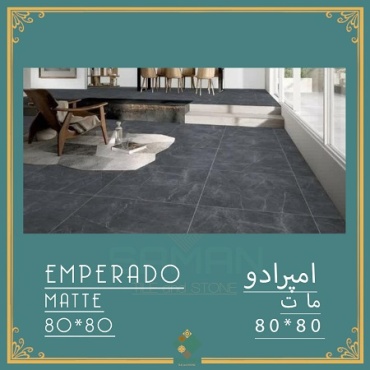 سرامیک طرح امپرادو ذغالی ابعاد 80*80-سرامیک سامان-Ceramic Emperado Saman Tile