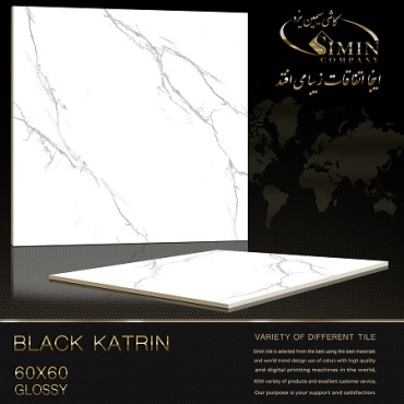 سرامیک طرح کاترین مشکی ابعاد-60*60-سیمین تایل-Ceramic Katrin Simin Tile